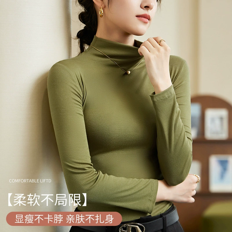 Новый полувысокий воротник с длинными рукавами осенняя одежда может носить верхнюю одежду