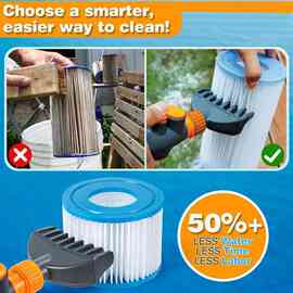 1套 颜色：图片色 材质：塑料 游泳馆游泳池滤芯清洁器 过滤芯清