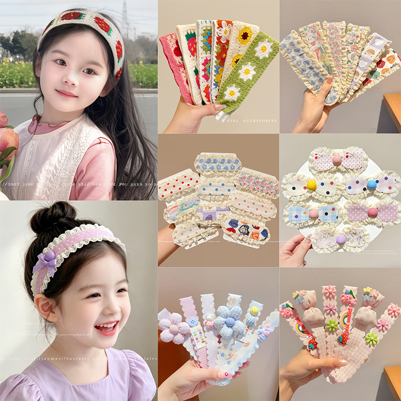Cartoon hair tidying tool for little girls, bangs sticker, hair clip for the back of the head, child-friendly, non-damaging magic tape