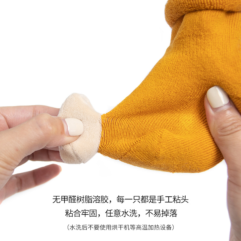 Calcetines para bebé otoño e invierno algodón puro más terciopelo grueso cálido muñeca linda bebé invierno al por mayor calcetines de algodón de boca suelta