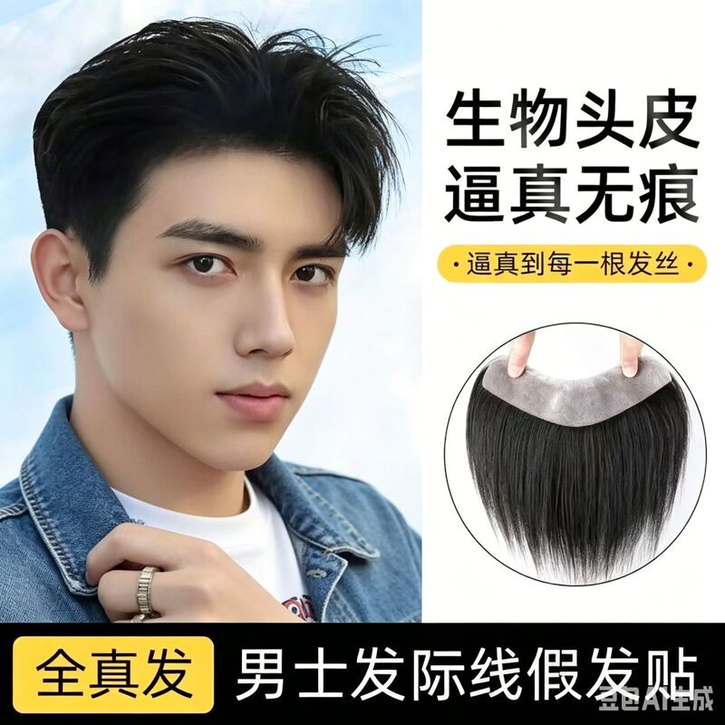 Hairline Wig Patch for Men, Natural Invisible Hairpiece for the Top of the Head and Forehead, Real Hair, Finely Crafted, Seamless Bangs Hairpiece Hairline Wig Patch for Men, Natural Invisible Hairpiece for the Top of the Head and Forehead, Real Hair, Finely Crafted, Seamless Bangs Hairpiece