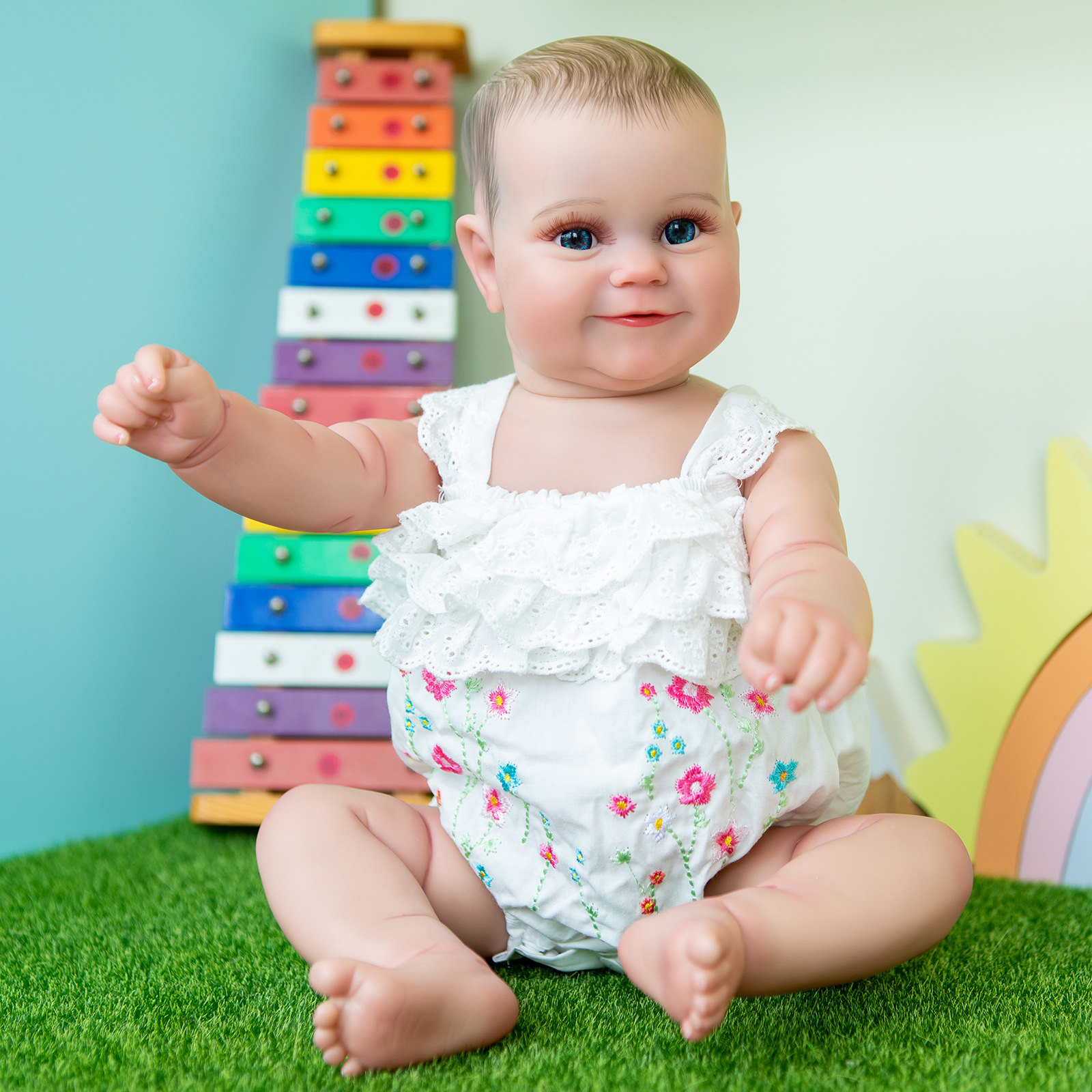 50cm pegamento completo lindo simulación muñeca Maddie pintado a mano pelo transfronterizo suministro de comercio electrónico de una sola pieza entrega
