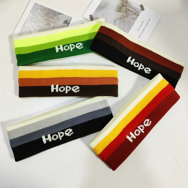Foreign Trade Wide-Brimmed Headband Sports Running Sweat-Absorbent Antiperspirant Band Jacquard Knitted Headscarf Face Wash Women's Hair Band Hair Accessories