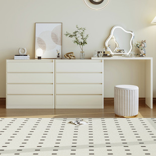 H&Cream Style Bedroom Dresser and Cupboard Integrated Steel Wrought Iron Modern Simple Small Apartment Bedside Corner Makeup