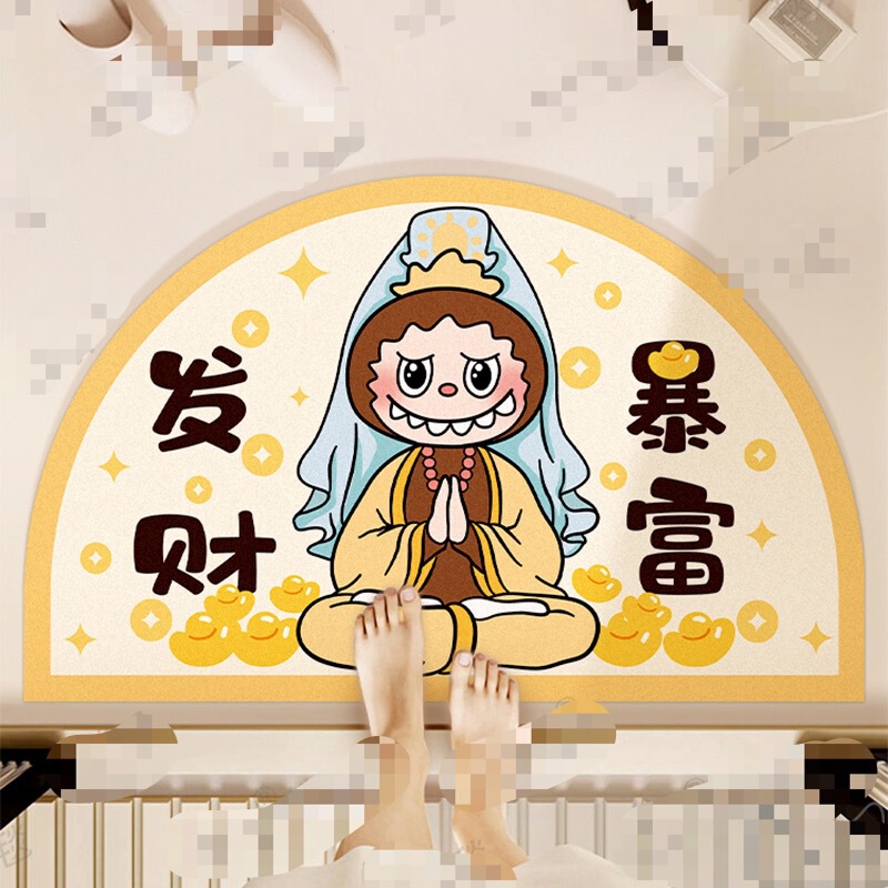 拉布布浴室地板吸水硅藻泥地垫厕所卫生间进门防滑速干垫脚卡通|undefined