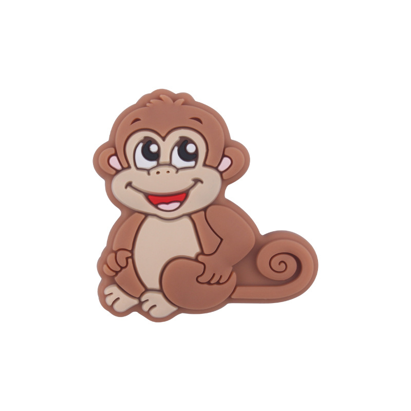 Nuevo bebé suministros dibujos animados animal mono silicona teether creativo DIY chupete cadena pulsera teether Accesorios