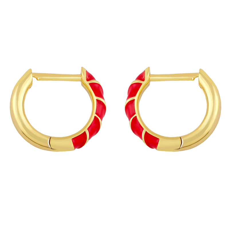 Boucles D&#39;oreilles Géométriques En Cuivre Dégoulinant De Couleur En Gros Nihaojewelry display picture 3