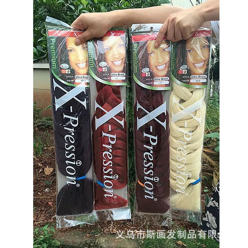 Europa y los Estados Unidos comercio exterior 165g fibra química trenzas sucias de color XP paquete de Toká peruca africana extensión de cabello negro trenzas largas