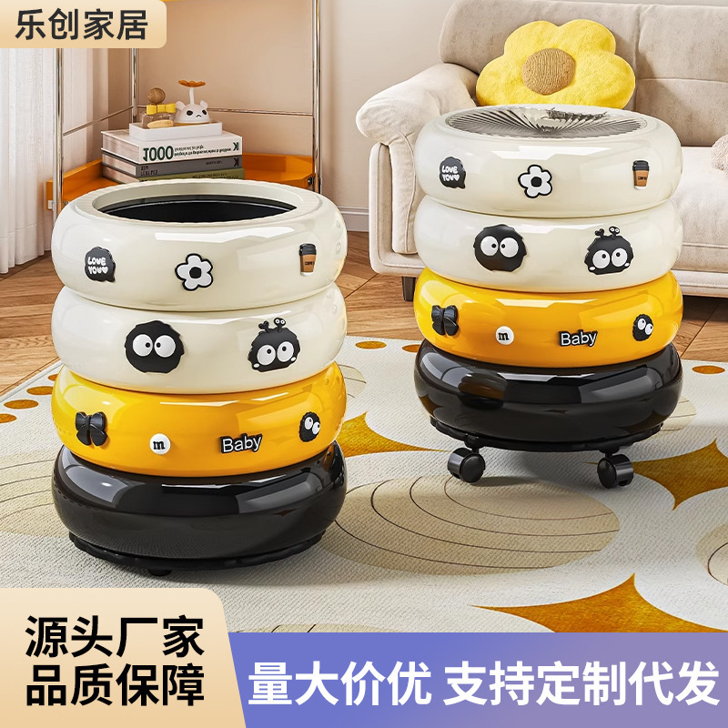 Trash Can with a Stylish Design, Personalized for Bedroom and Living Room, with Lid, Large Opening, Dual Compartments, Large Capacity, and Suitable for Toilet Paper