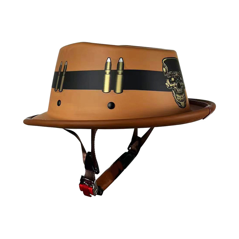 Retro medio casco bandido americano primicia casco viajes calle tiro Caballero sombrero arte casco Caballero casco fábrica entrega al por mayor