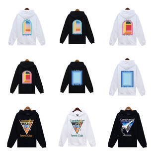 Foreign trade single source autumn and winter Casablanca Casablanca letter painted printed terry hoodie