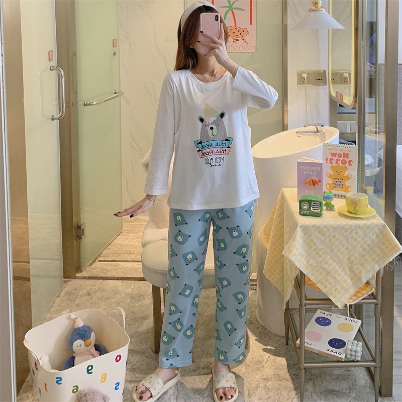 Venta al por mayor transfronteriza primavera y otoño ropa de confinamiento pijamas de maternidad de manga larga verano Delgado flojo posparto ropa de hogar de enfermería comercio exterior