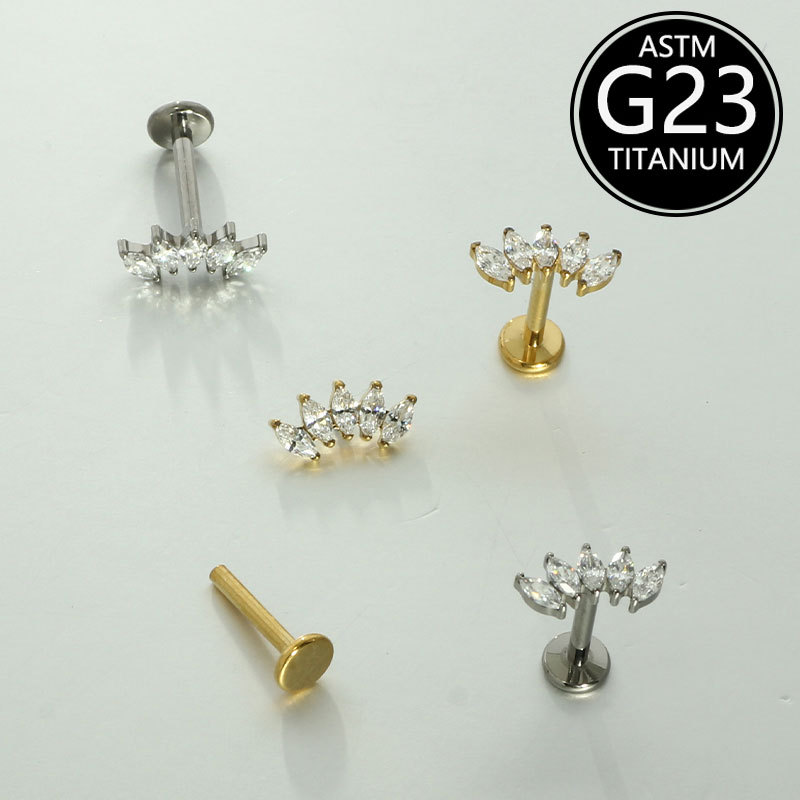 Labret piercing jewelry detail image