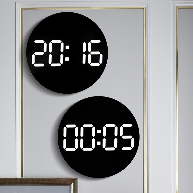 Reloj de pared de sala de estar simple reloj electrónico multifuncional con temperatura y humedad reloj silencioso 5501