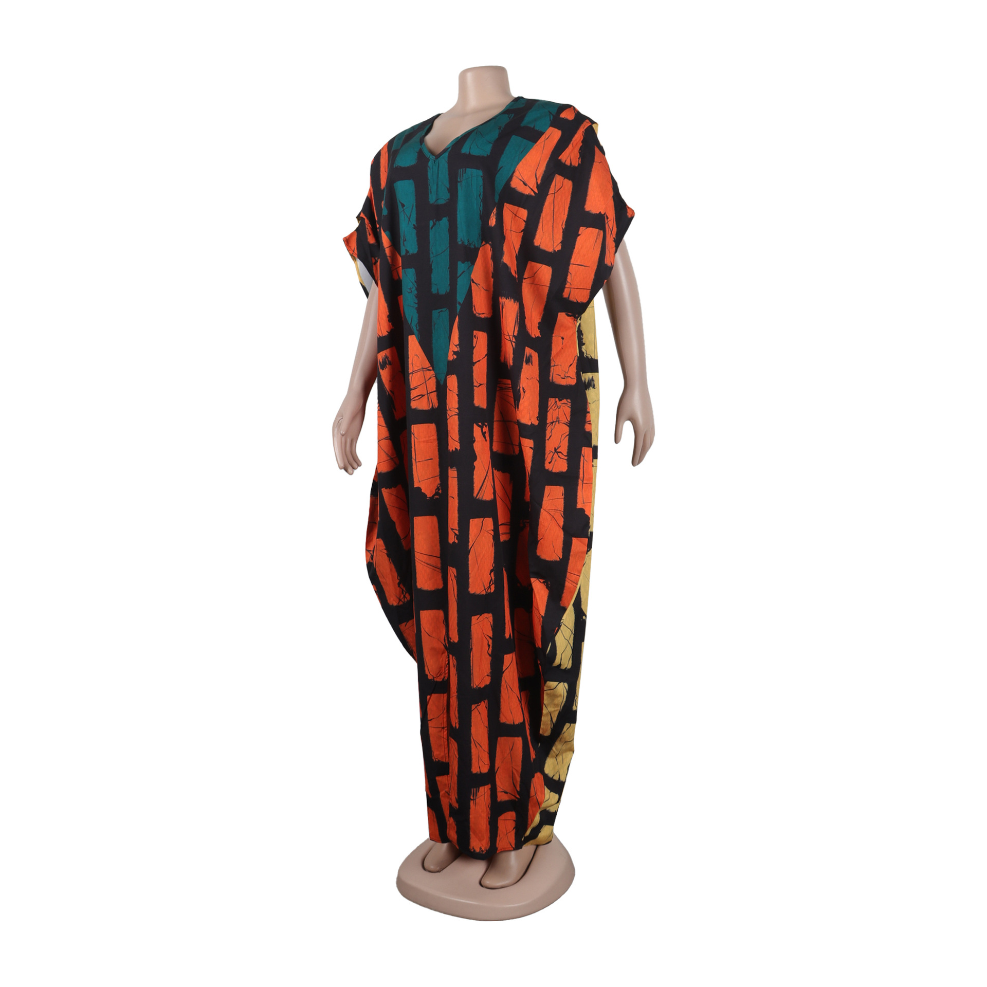 Sexy Slim Positioning Stitching Printing Color Contrast Loose Split Dress
