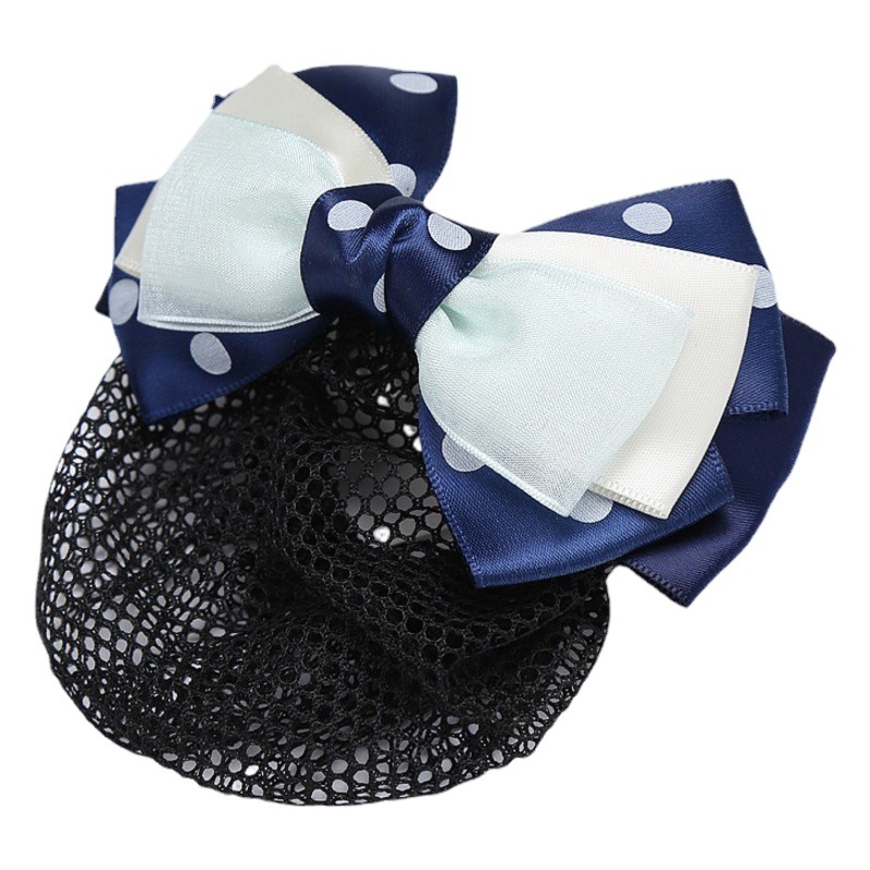 Professional hair flower Korean bow hair accessories nurse stewardess hair net pocket hotel waiter Bank work hairpin