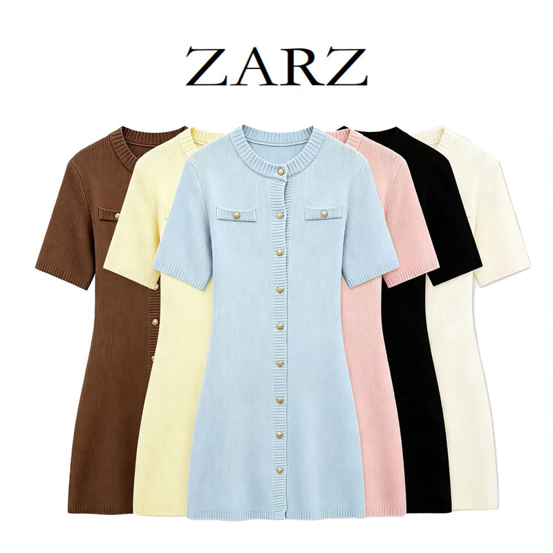 ZARZ homemade European and American style new women's classic fashion Joker button wool dress ZARZ homemade European and American style new women's classic fashion Joker button wool dress