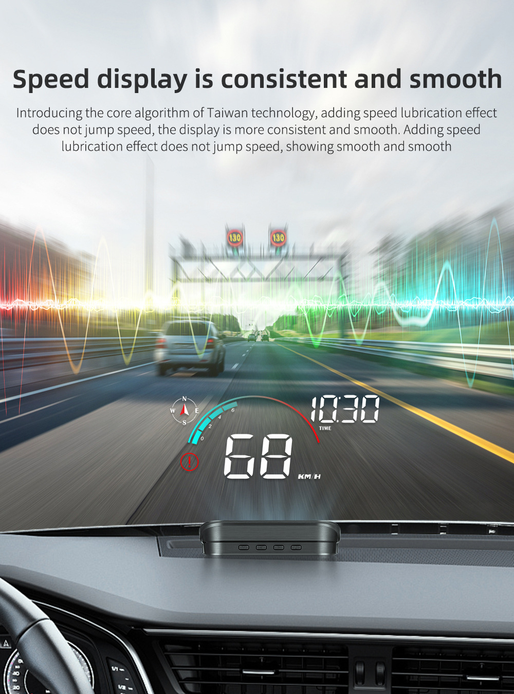 M22 Car-Mounted Hud Head-Up Display Universal for Cars, Beidou Satellite Speed Detector, Multifunctional Portable Screen