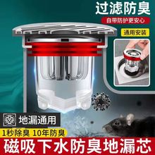 防臭地漏芯防臭器两只卫生间下水道防反味神器过滤内芯防虫下水管