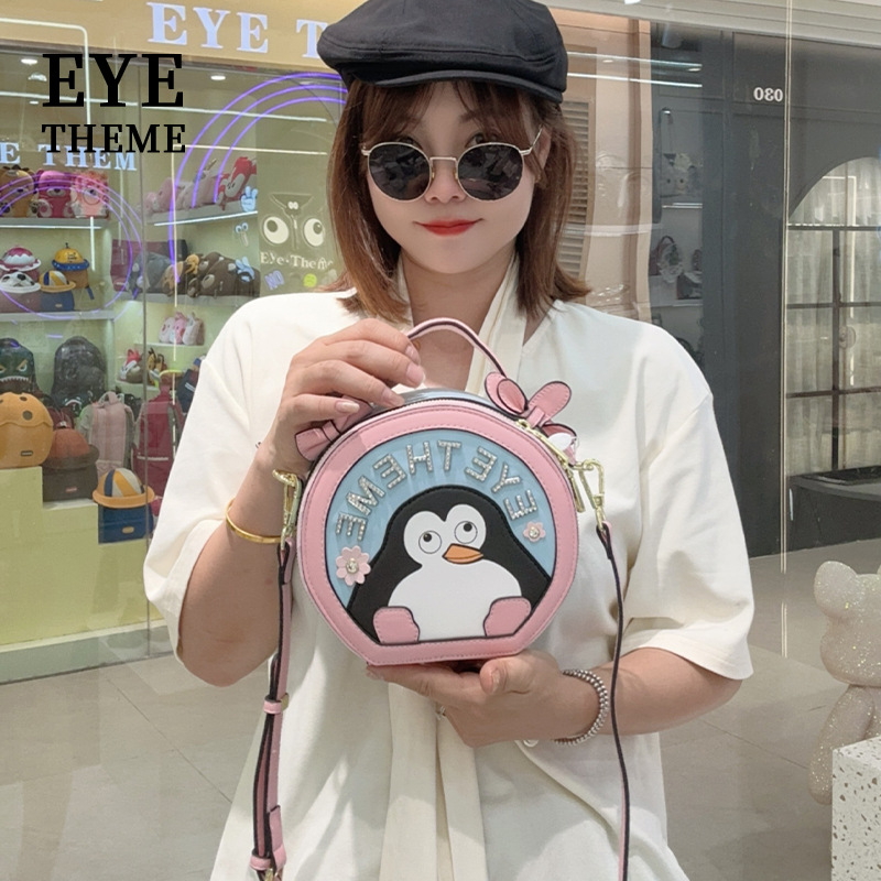 Color contrastante color macarón fresco lindo bolso de dibujos animados estudiantes pu con cremallera de moda 2810 #