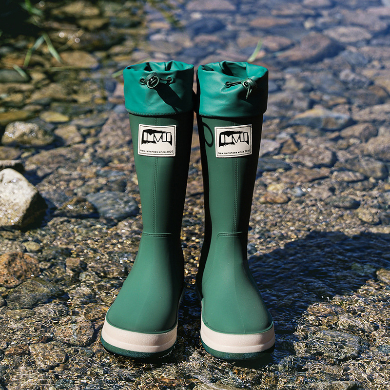 Scarpe impermeabili calde e morbide a cilindro alto, nuovi stivali da pioggia alla moda da uomo e da donna, suola in gomma spessa antiscivolo_voghion.com