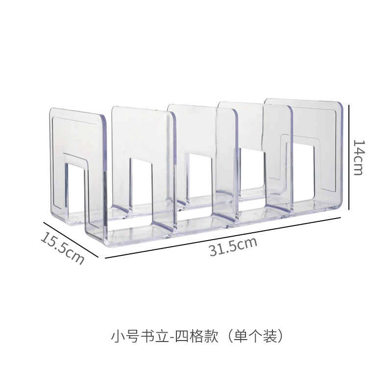 Acrylic transparent book Student desktop storage separation book file bookshelf office information frame