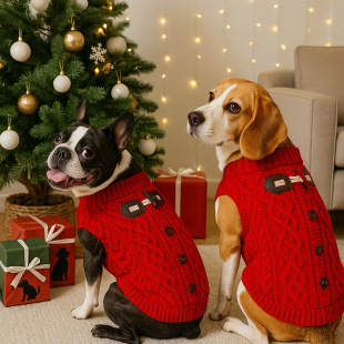 Cross-Border New Autumn and Winter Pet Clothing, Simple High-Neck Cable Dog Sweater, Cat and Dog Pet Sweater