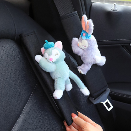 Seat Belt Shoulder Covers Summer Cartoon Cute Pair of Extended Car Accessories Decorative Supplies Set Car Interior for Women