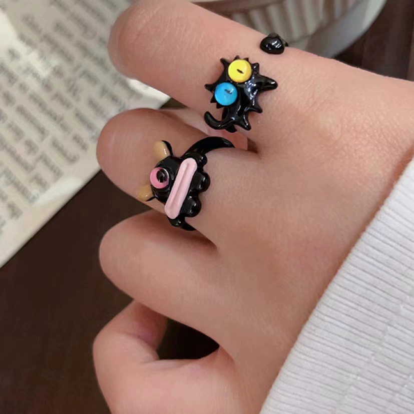 Cute cartoon one size ring, funny monster for elementary school students for beloved