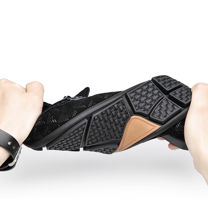 Nuevos zapatos de conducción jóvenes de moda en relieve de piel de vaca de gamuza para hombre zapatos de cuero genuino de una sola capa zapatos de superficie suave de fondo suave para hombre