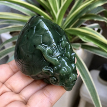 天然 新疆和田玉 且末糖料 红糖 巧雕 招财 长寿 龙龟  挂件把件