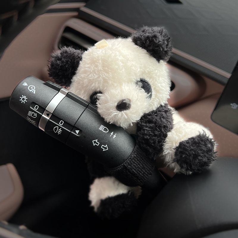 Decoraciones de automóviles para interiores de automóviles para muñecas panda 2025 nuevas luces de dirección limpiaparabrisas muñecas