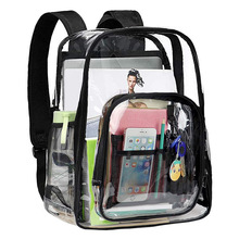 户外运动透明pvc双肩包 透明背包书包school bag大容量沙滩衣物包