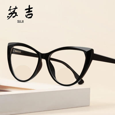 新款双光老花镜复古框架眼镜 老花 平光两用眼镜批发8826