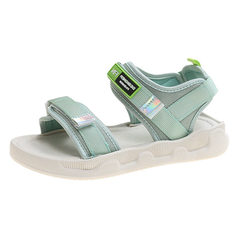 Женские спортивные сандалии на липучке, 2023 Новая летняя Нескользящая женская обувь с мягким дном, универсальная римская пляжная обувь на плоской подошве