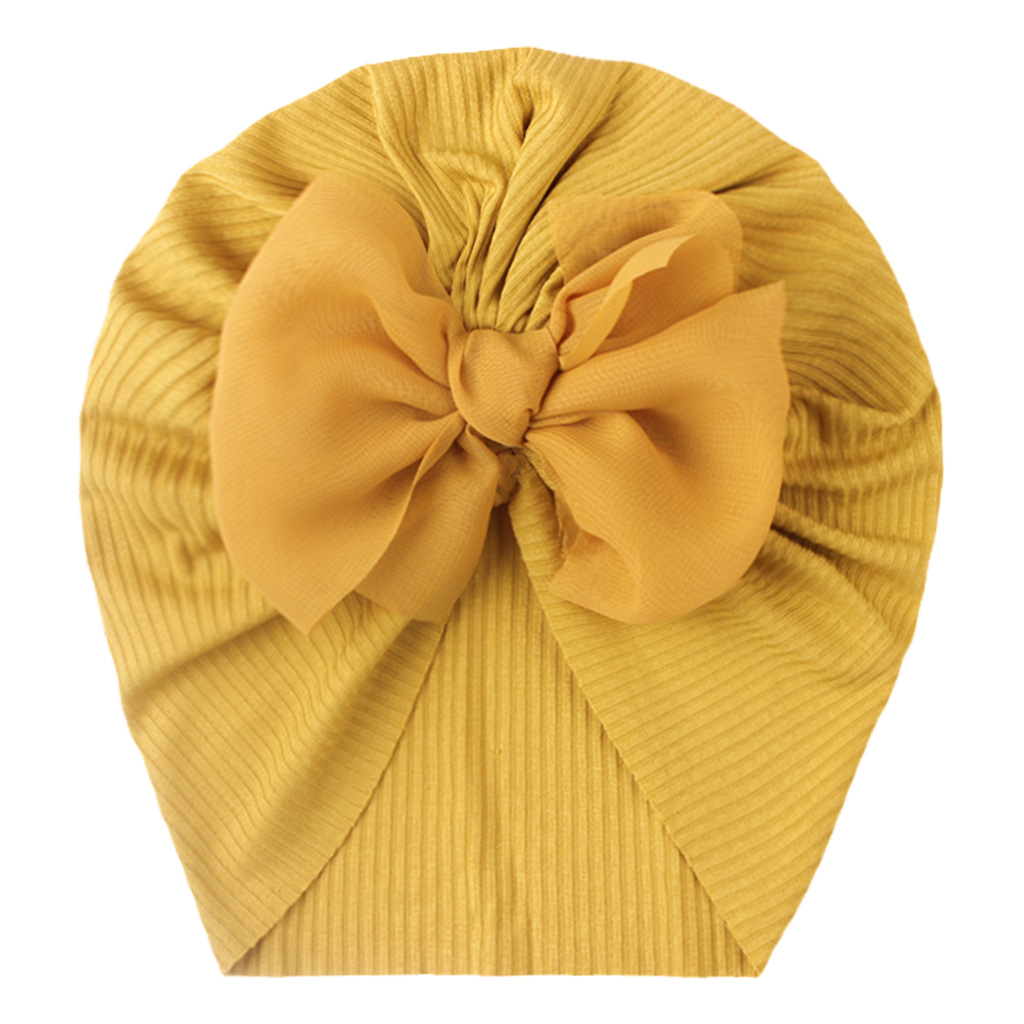 Children Unisex Fashion Solid Color Bow Knot Baby Hat display picture 4