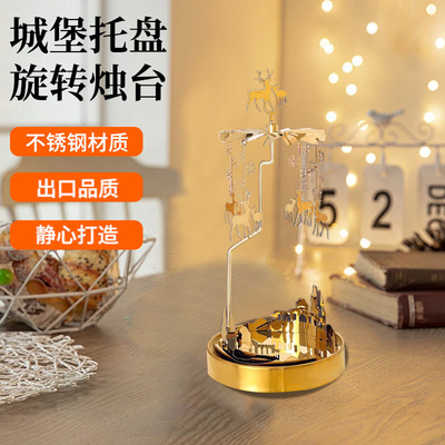 major customized Christmas Festival business affairs advertisement gift Fragrance magnetic Tray rotate Candlestick Marquee