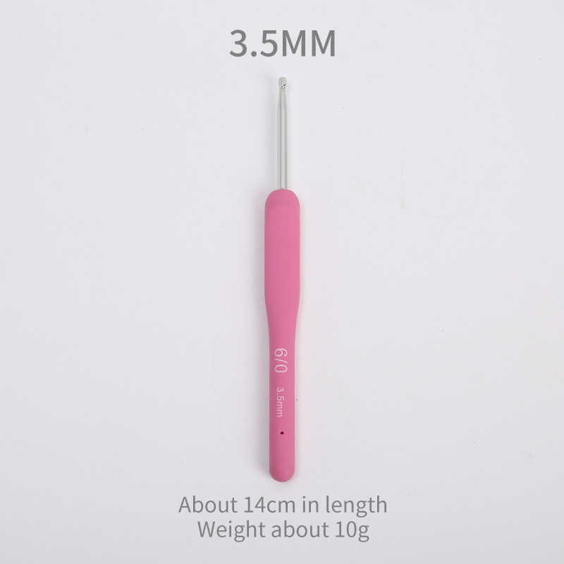 Fabricante rosa mango suave hilo de ganchillo tejido de ganchillo de una sola cabeza sólido TPR hilo de ganchillo sombrero muñeca gancho puntada