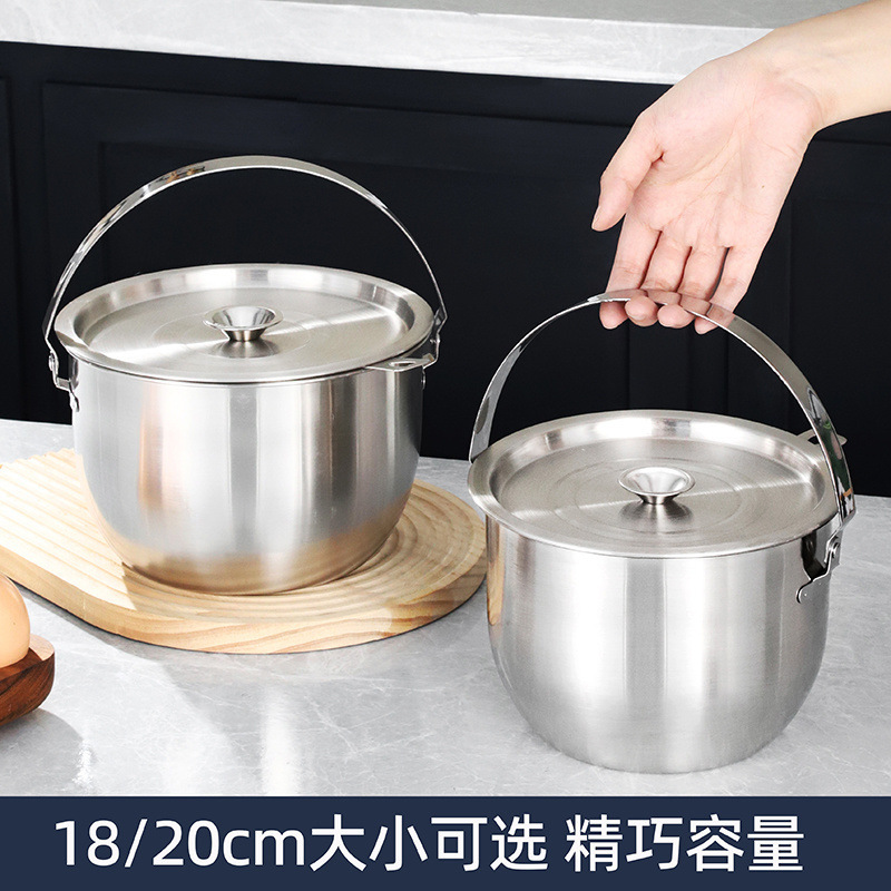 316 ステンレス鋼の食品グレードのラード缶、蓋付き、ハンドルとフィルター付きオイルフィルターポット、大容量、高温耐性、深め|undefined