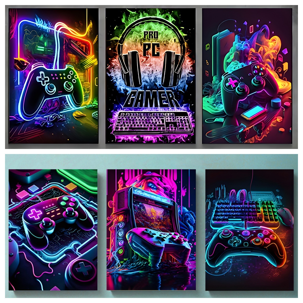 Cross-Border Hot-Selling Cool E-Sports Game Controller Suitable for Game Room, Bedroom and Living Room Frameless High-Definition Spray Painting Core