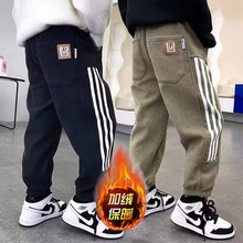 男童运动裤子2025年秋冬新款男孩中大儿童时尚帅气加绒休闲长裤子