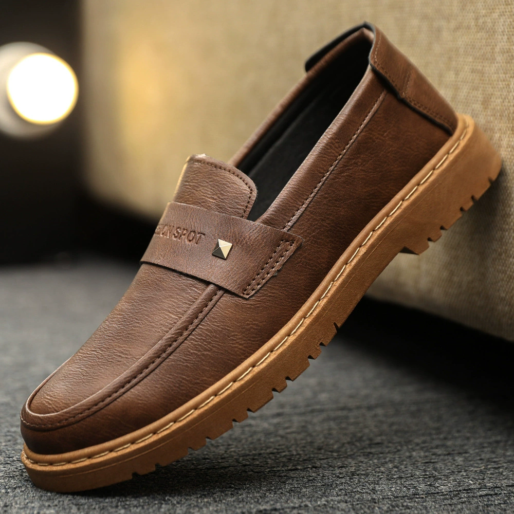Дышащая мужская деловая мужская деловая кожаная обувь, спортивная обувь для папы среднего возраста, мягкая кожа, тренд 2024, рабочая мягкая подошва, износостойкая