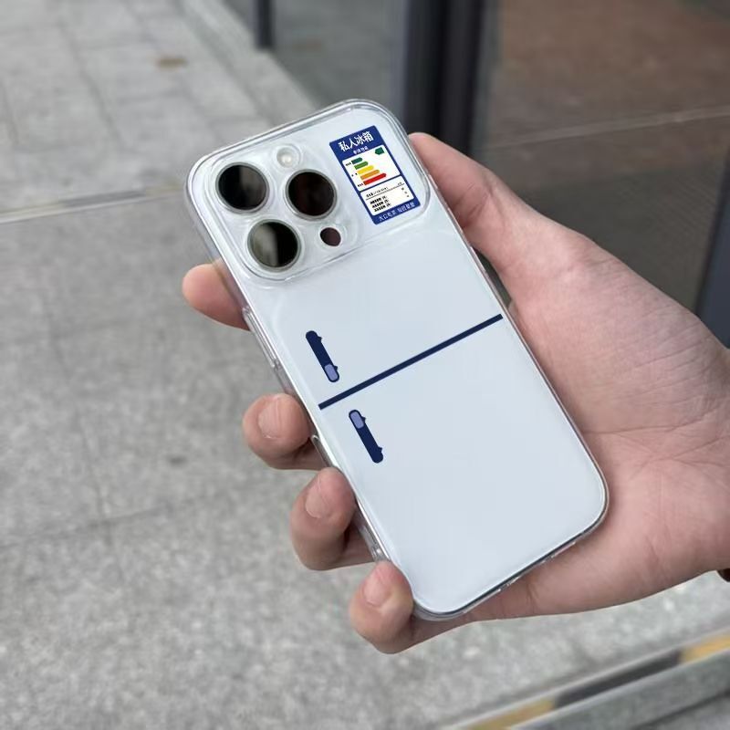 Large Window Design Suitable for Apple 16 Pro Phone Case, Tpu Transparent 15/14/13 Pro Max Soft Case, Creative Refrigerator Design Large Window Design Suitable for Apple 16 Pro Phone Case, Tpu Transparent 15/14/13 Pro Max Soft Case, Creative Refrigerator Design