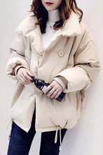 2024冬新品女装立领中长款棉衣宽松面包服棉袄棉服外套女