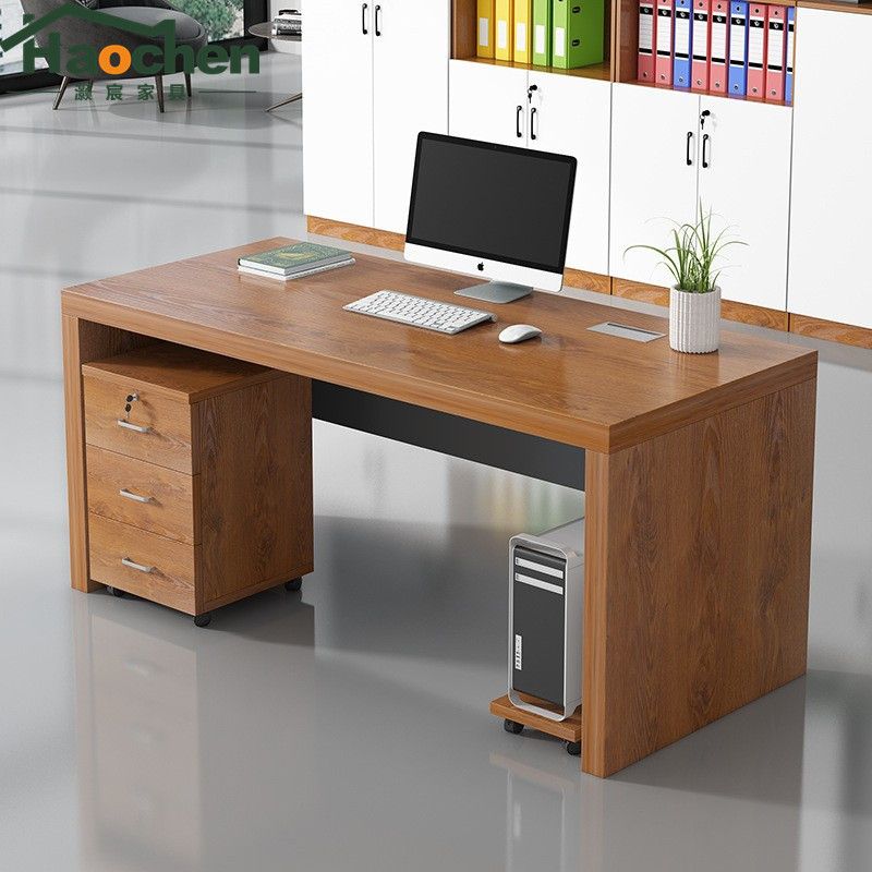 Computer desk office table set minimalist modern old-style single office desk and chair combination 1.2 meters with drawer boss desk