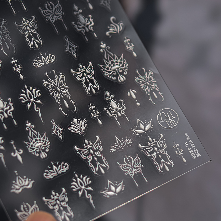 Artículo de uñas nuevo estampado pegatinas de uñas para teléfonos móviles pegatinas de uñas para niños antiguo auspicioso pegatinas de uñas