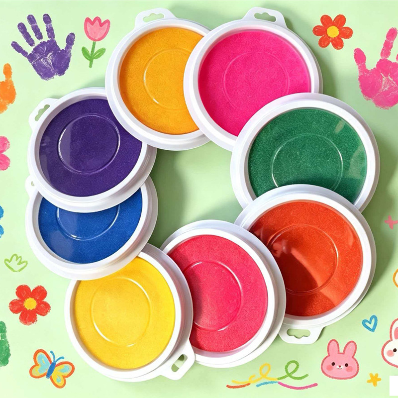 Children's Finger Painting Ink Pad DIY Creative Graffiti Ink Pad 18cm, Washable Colorful Ink Pad for Journals, Factory Direct Sale Children's Finger Painting Ink Pad DIY Creative Graffiti Ink Pad 18cm, Washable Colorful Ink Pad for Journals, Factory Direct Sale