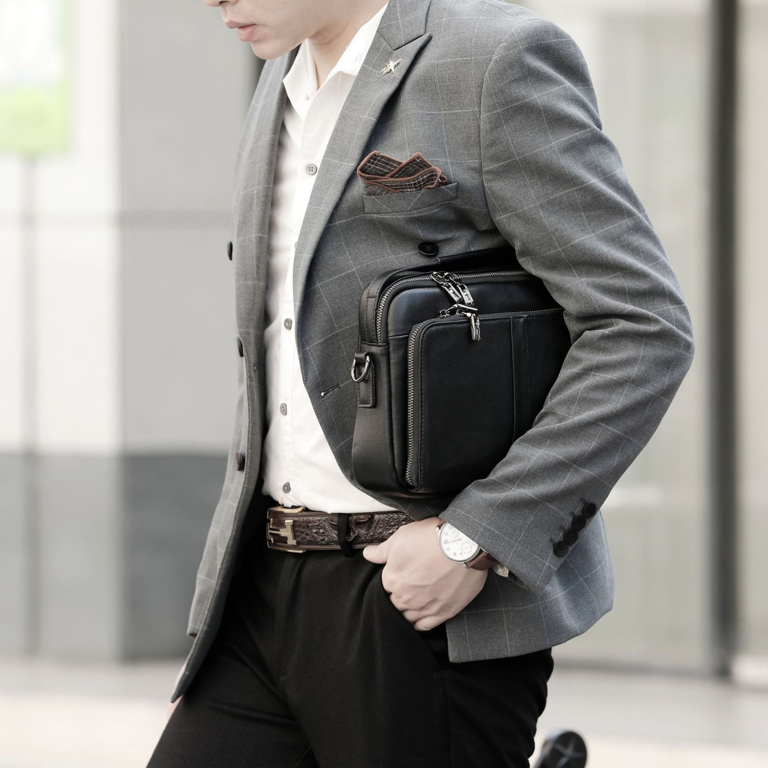 Nuevo bolso de piel de vaca de primera capa para hombre, bolso cruzado, bolso de hombro informal a la moda, bolso de negocios de cuero genuino para hombre, bolso para hombre