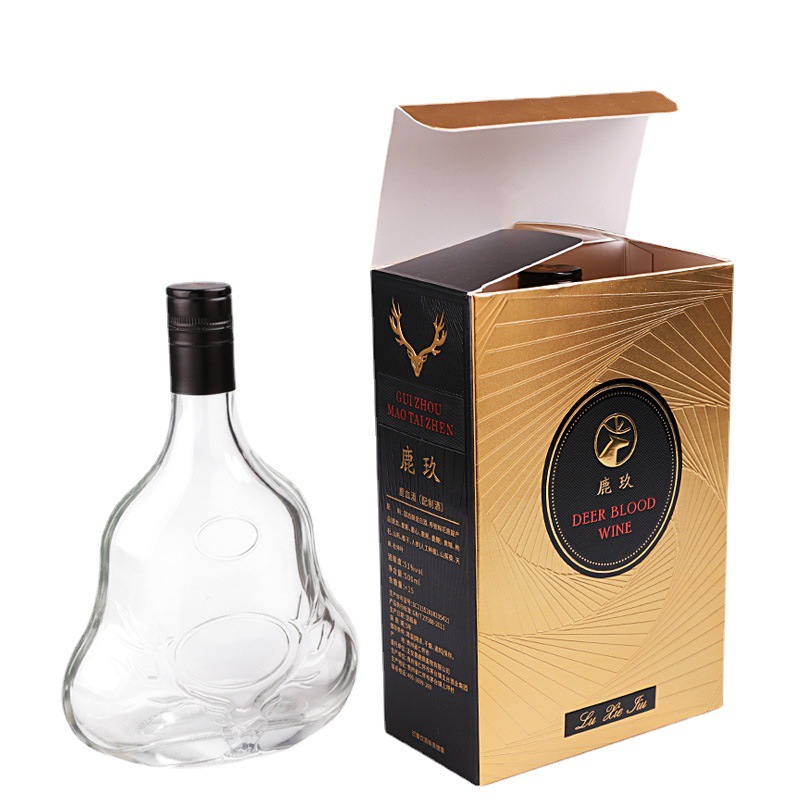 高档白酒包装盒烫金特硬 金银卡红酒折叠礼盒  XO洋酒外包装盒子