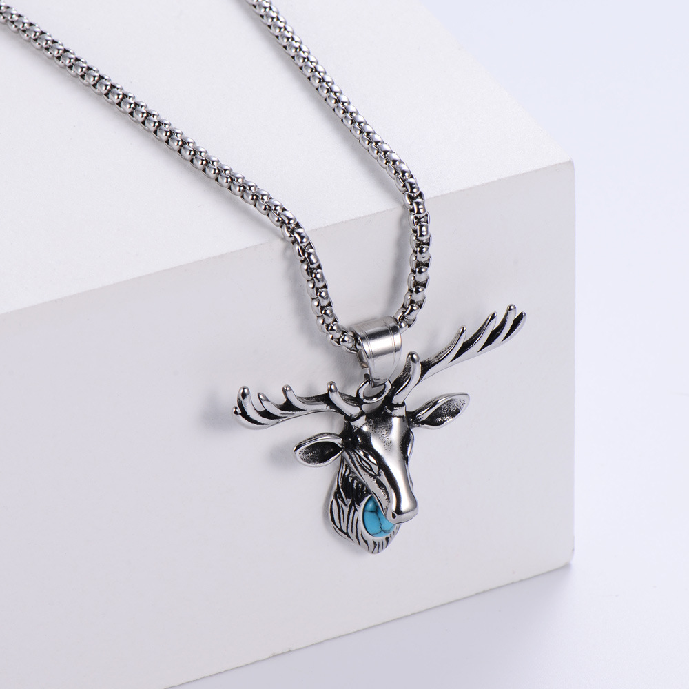 Design blue turquoise brand necklace for men and women